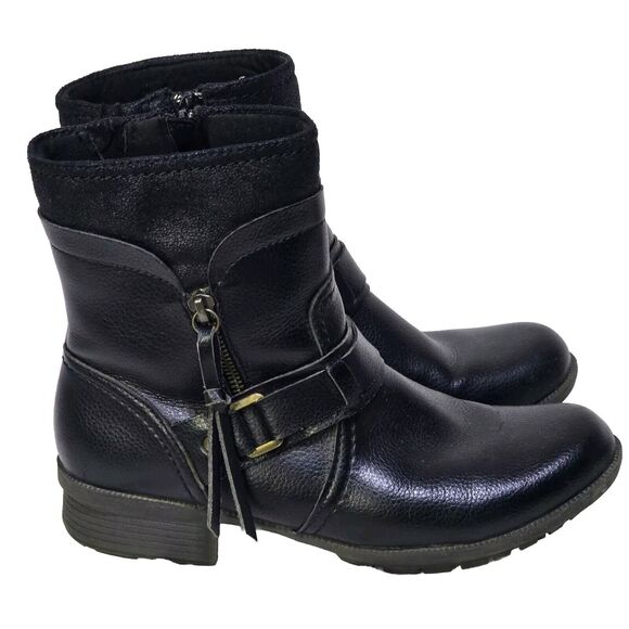 Clarks Shoes - Clarks Moto Boots Biker Comfort Shoes Womens Size 8.5 Black Leather